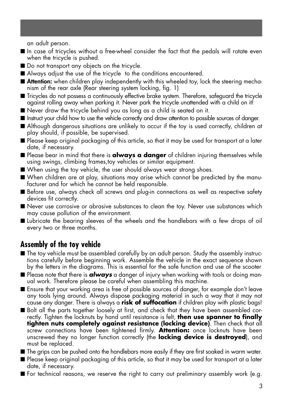 Assembly of the toy vehicle | Kettler HAPPY NAVIGATOR 08839-599 User Manual | Page 3 / 21