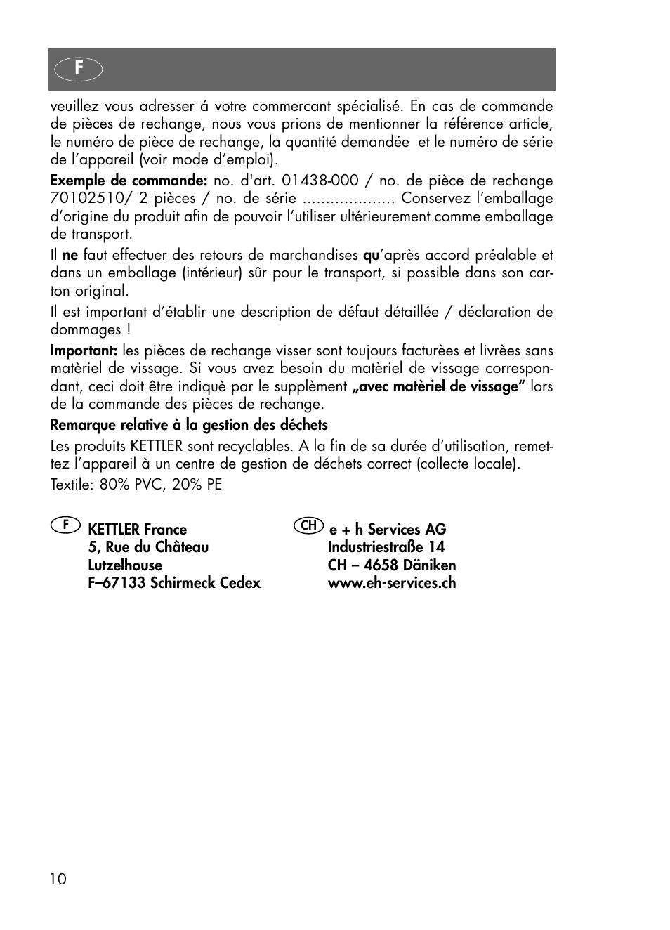 Kettler 01438-200 User Manual | Page 10 / 28