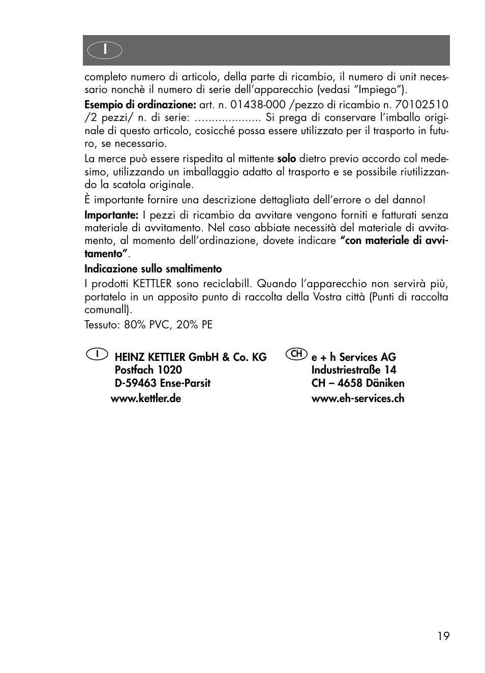 Kettler 01438-200 User Manual | Page 19 / 28