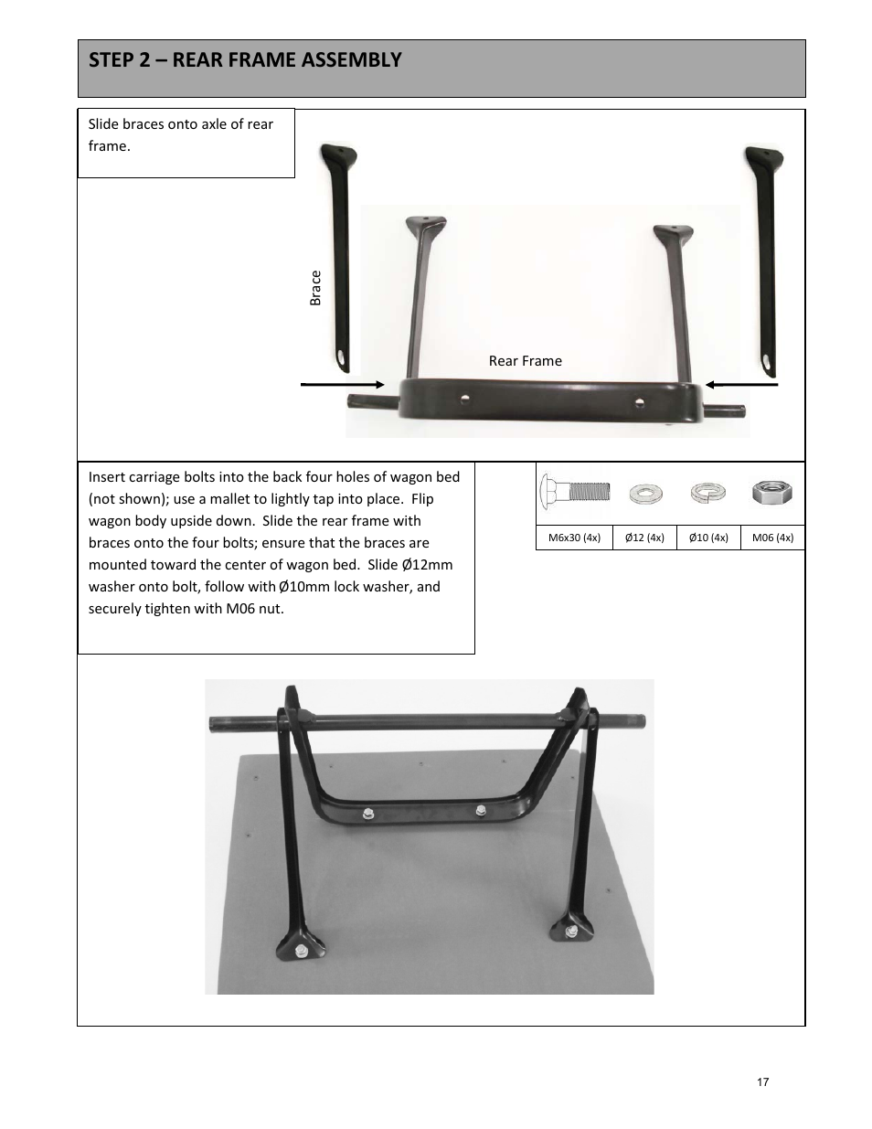 Step 2 – rear frame assembly | Kettler 8427-182 User Manual | Page 17 / 21