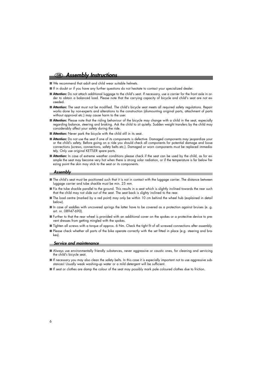 Assembly instructions | Kettler RODEO 08949-000 User Manual | Page 6 / 32
