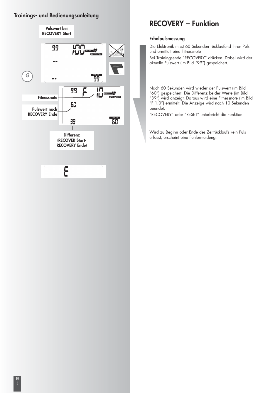 Recovery – funktion | Kettler COACH M ST2520-64 User Manual | Page 10 / 144