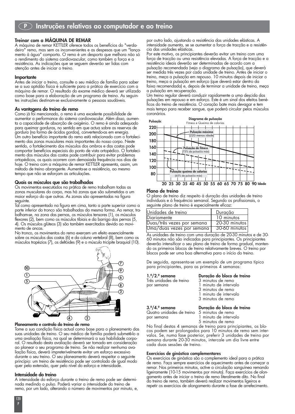 Instruções relativas ao computador e ao treino | Kettler COACH M ST2520-64 User Manual | Page 120 / 144