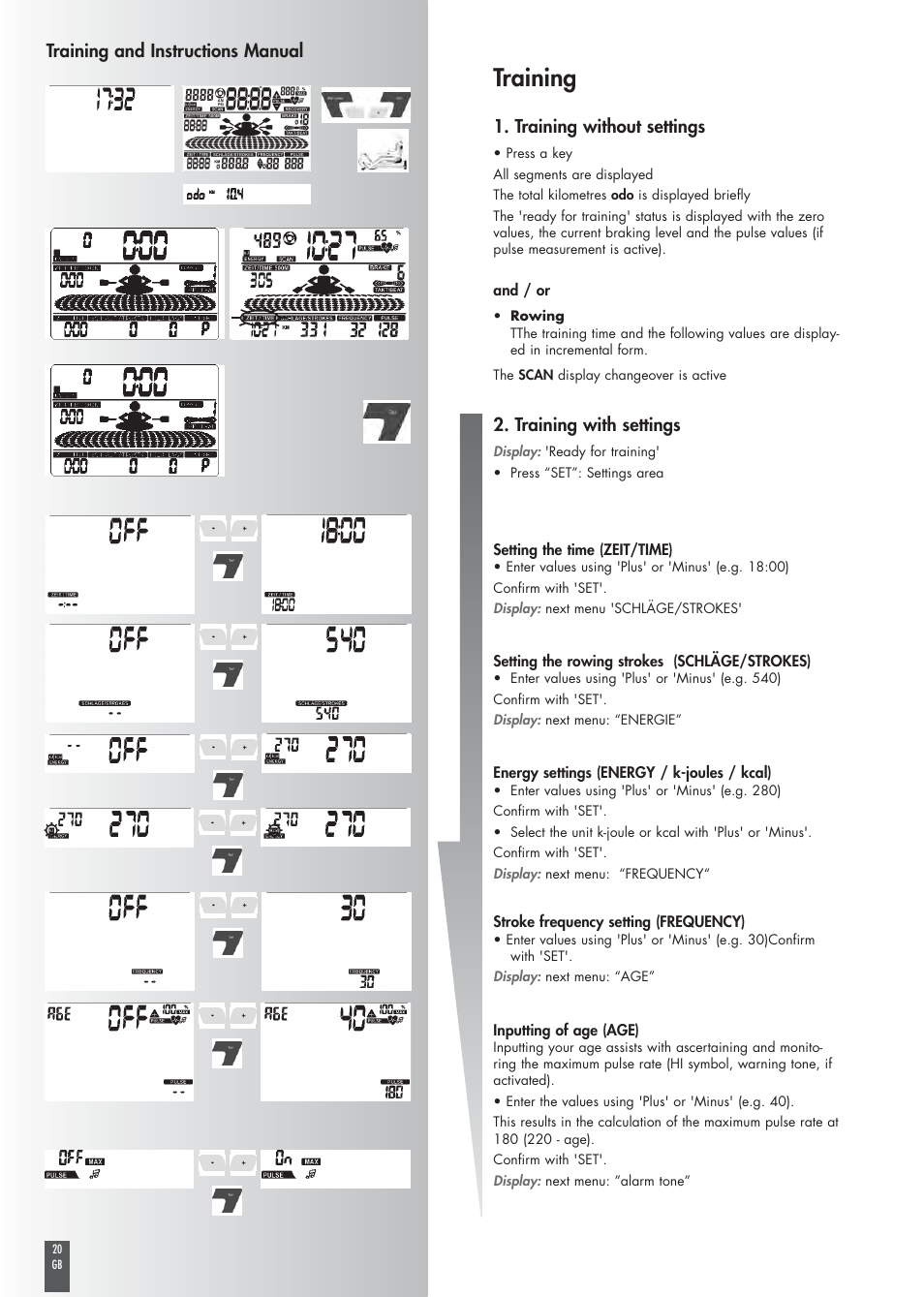 Training | Kettler COACH M ST2520-64 User Manual | Page 20 / 144