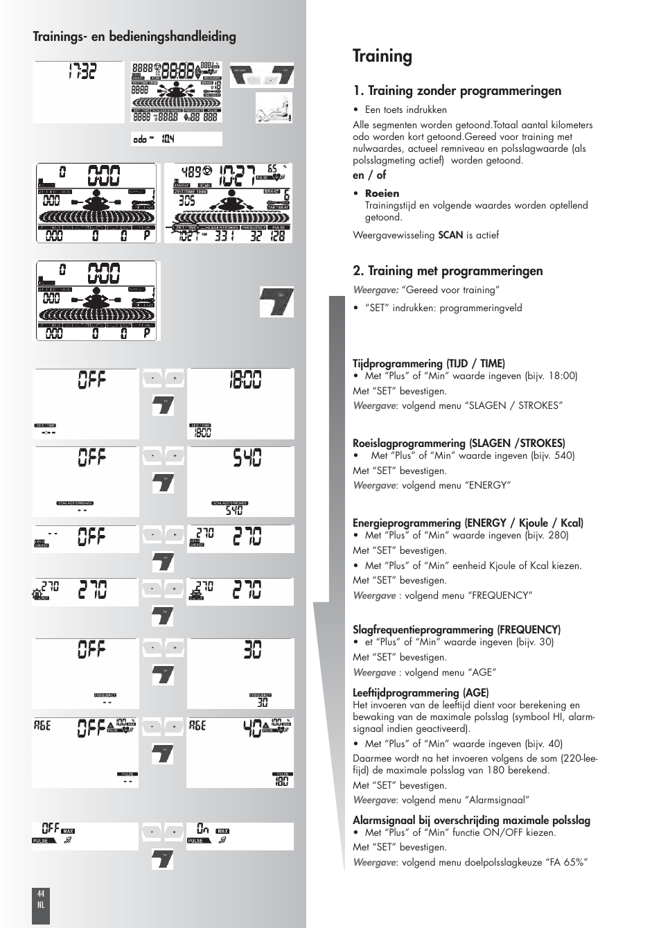 Training | Kettler COACH M ST2520-64 User Manual | Page 44 / 144