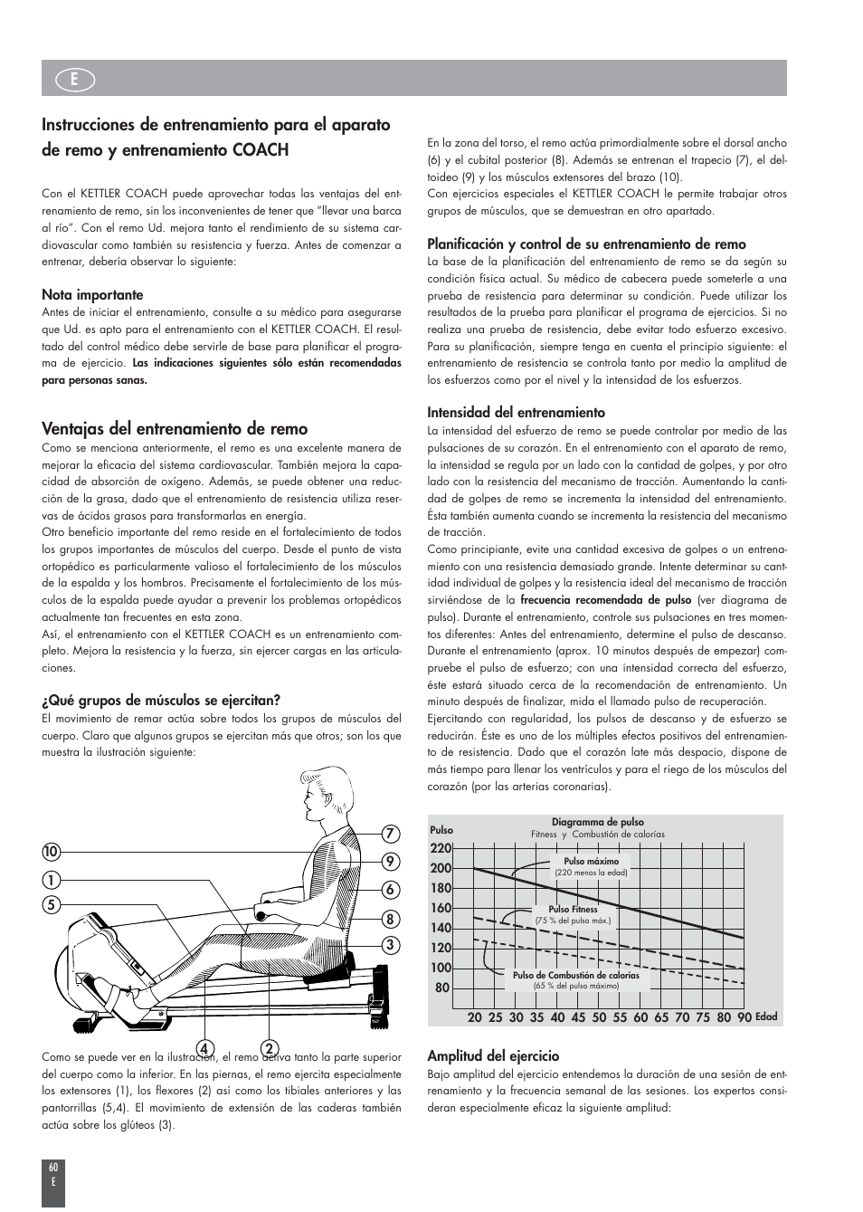 Ventajas del entrenamiento de remo | Kettler COACH M ST2520-64 User Manual | Page 60 / 144