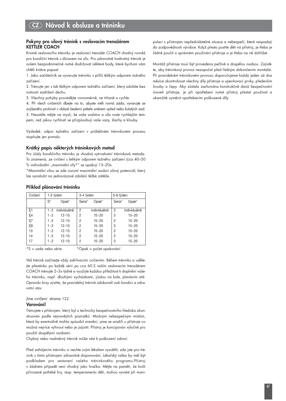 Návod k obsluze a tréninku | Kettler COACH M ST2520-64 User Manual | Page 97 / 144