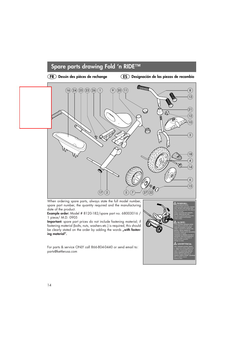 Kettler FOLD 'N RIDE 8120-182 User Manual | 1 page