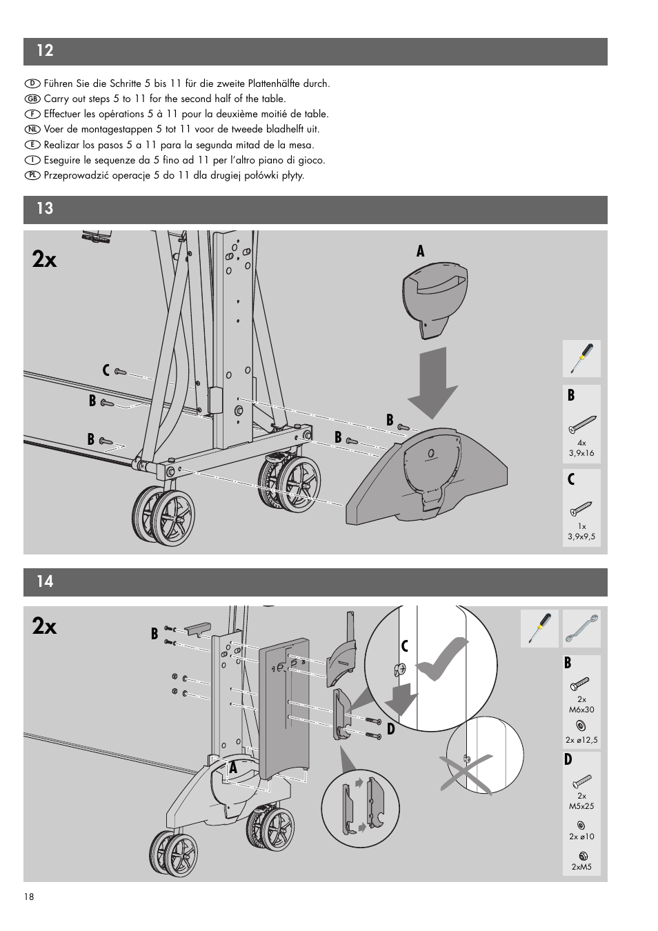 13 b, Bd c a b | Kettler 07138-000 User Manual | Page 18 / 24