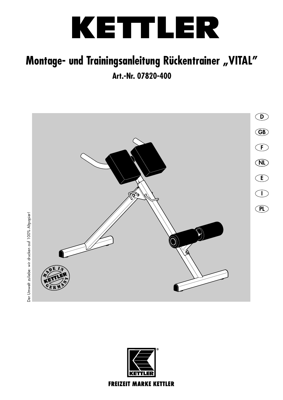 Kettler 07820-400 User Manual | 40 pages