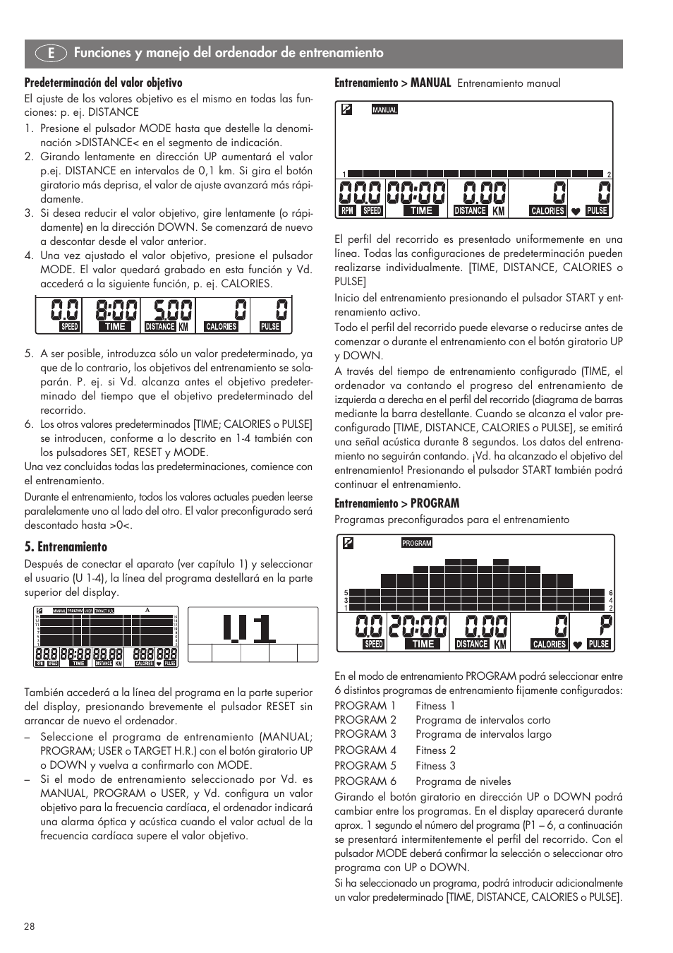 Entrenamiento | Kettler SM 2855 User Manual | Page 28 / 52