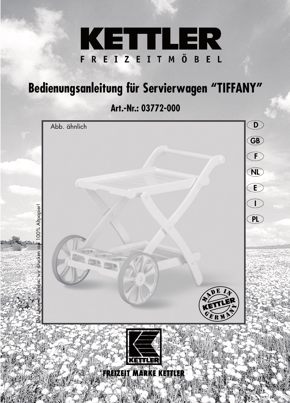 Kettler TIFFANY 03772-000 User Manual | 32 pages