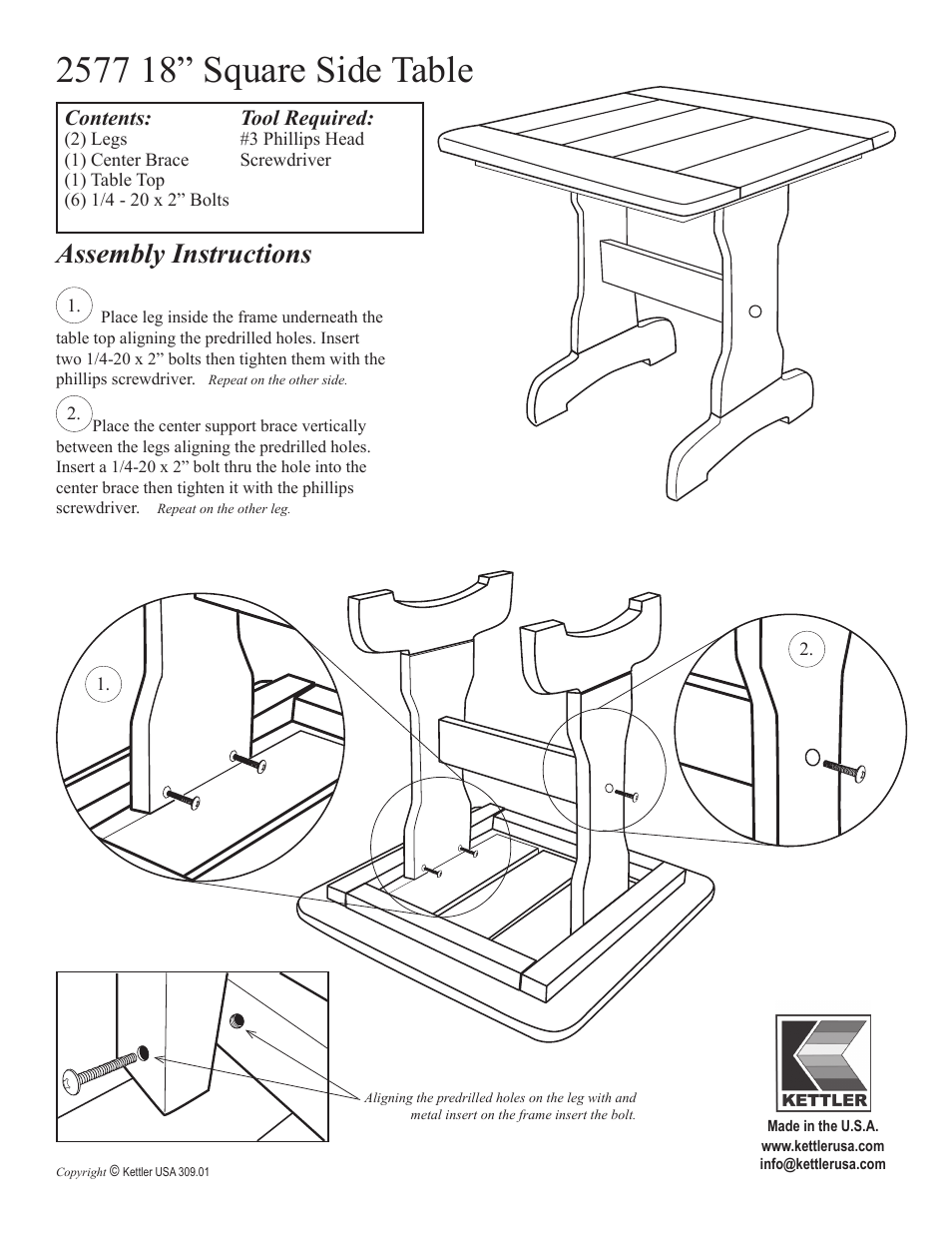 Kettler 2577 User Manual | 2 pages