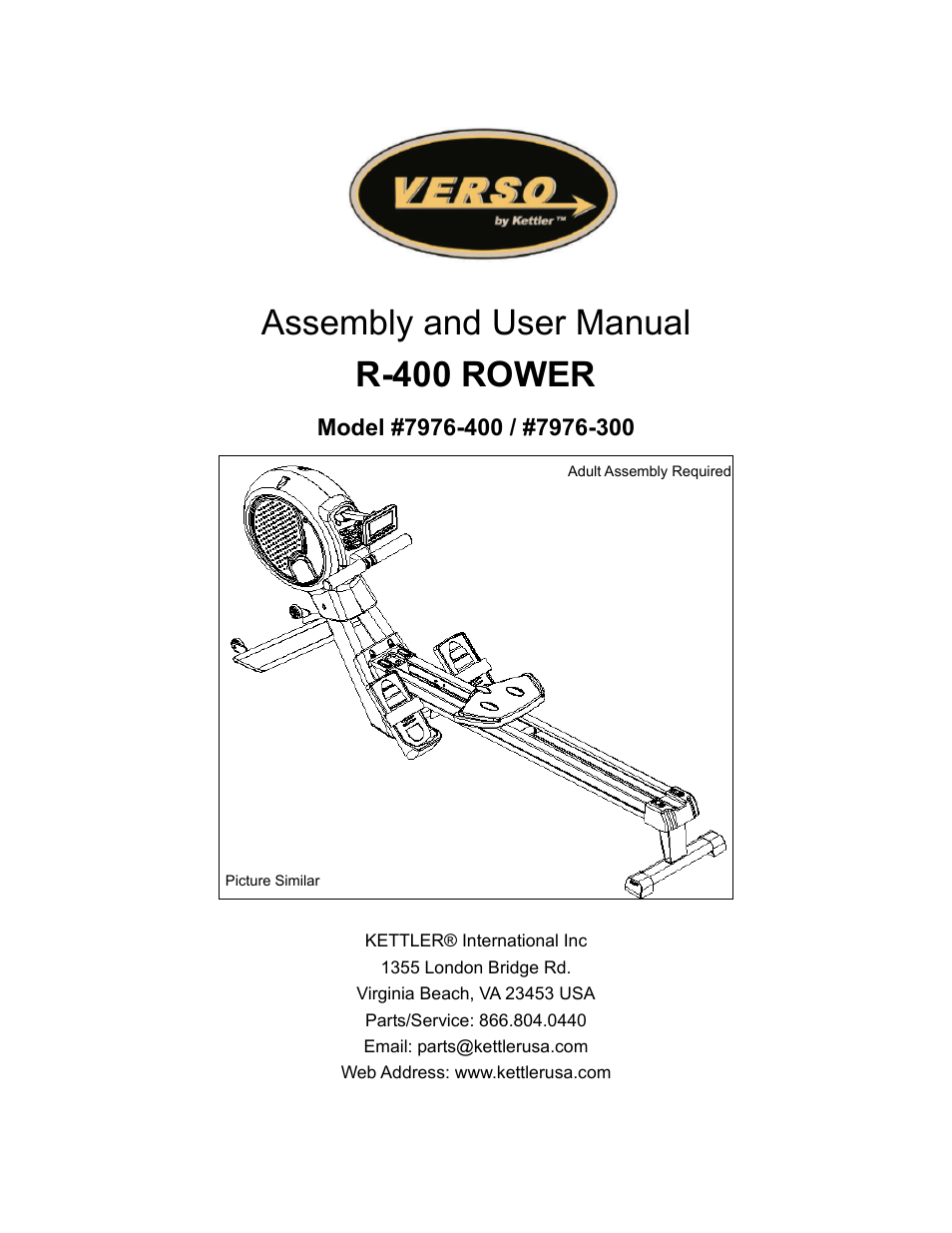 Kettler R-400 ROWER 7976-400 User Manual | 19 pages