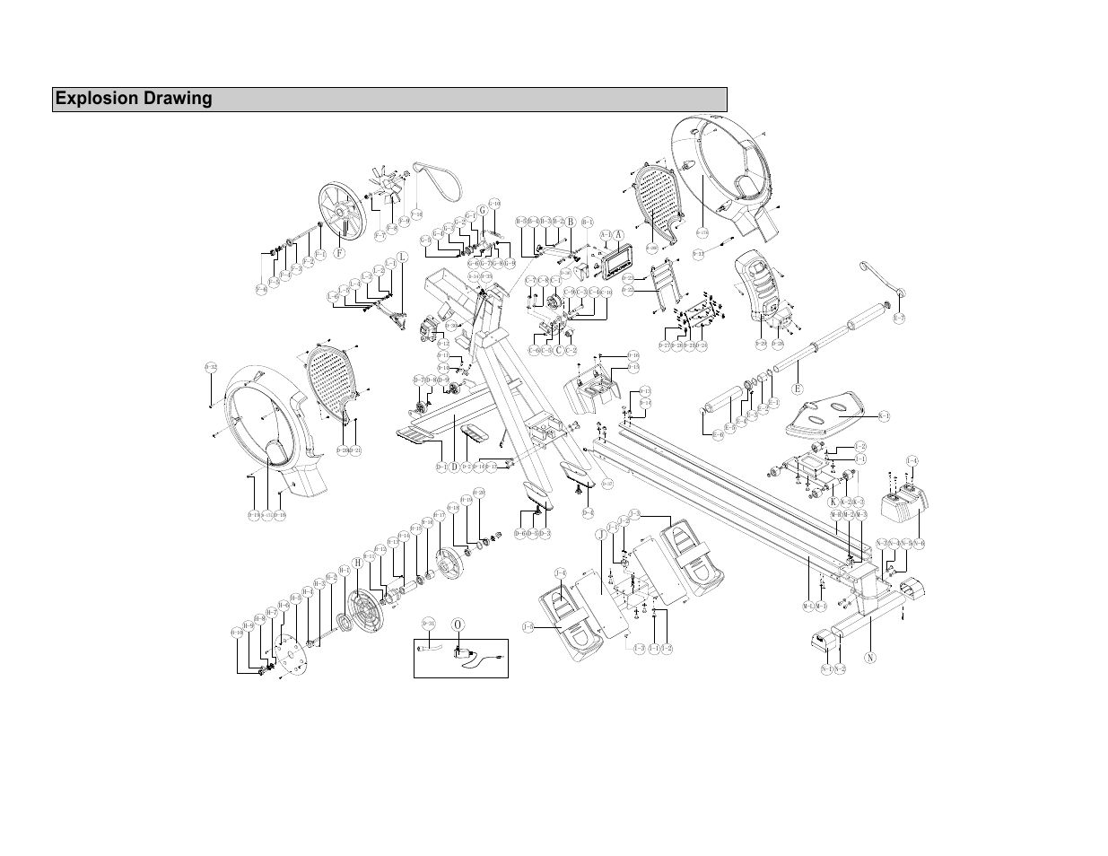 Explosion drawing | Kettler R-400 ROWER 7976-400 User Manual | Page 11 / 19