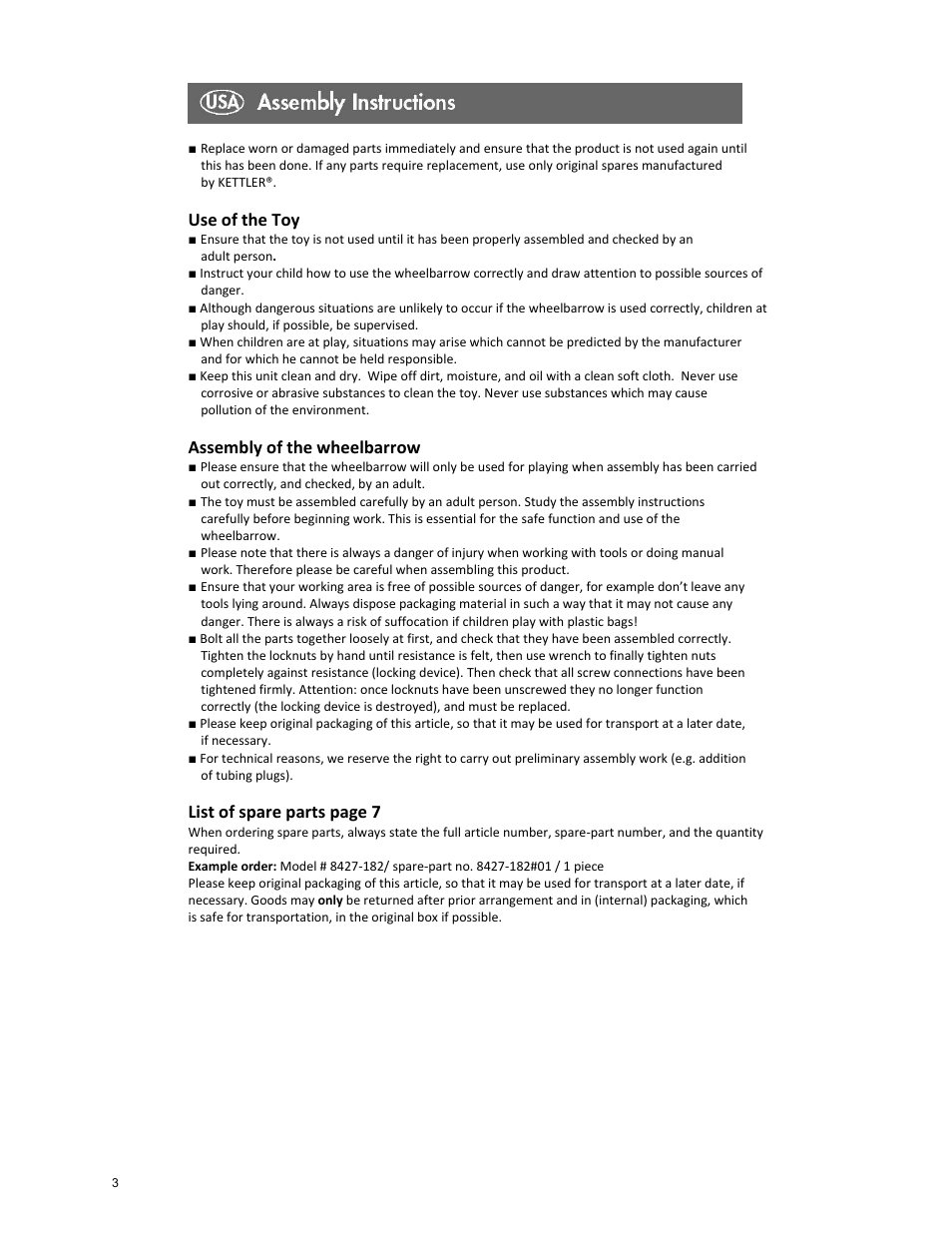 Kettler 8411-182 User Manual | Page 3 / 7