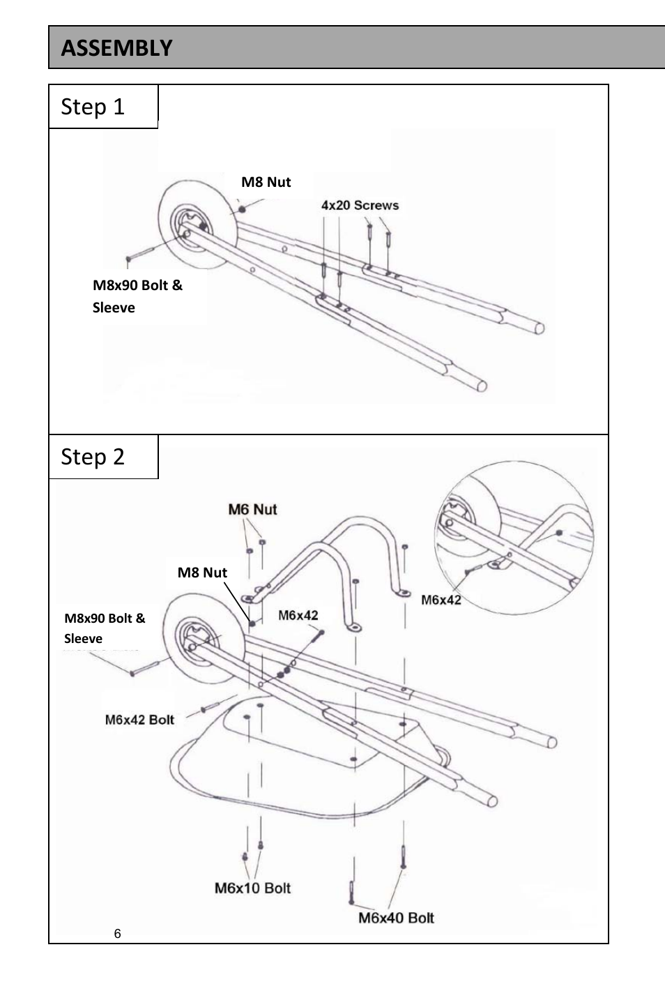 Assembly step 1 step 2 | Kettler 8411-182 User Manual | Page 6 / 7