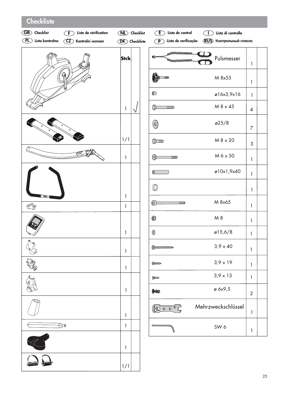 Checkliste | Kettler 07664-000 User Manual | Page 25 / 40