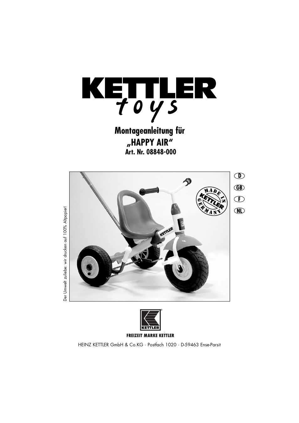 Kettler 08848-000 User Manual | 18 pages