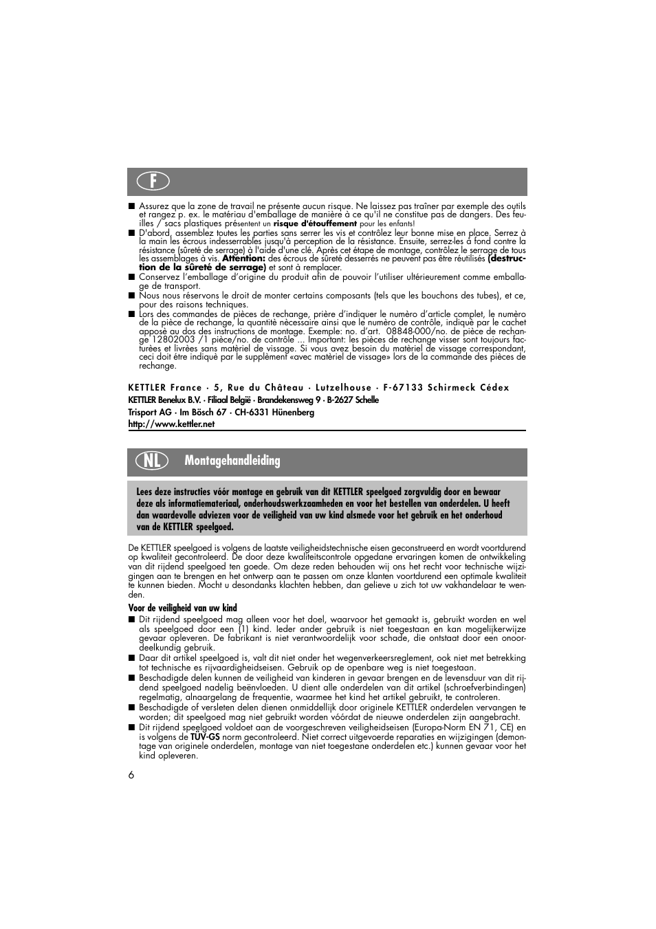 Montagehandleiding | Kettler 08848-000 User Manual | Page 6 / 18