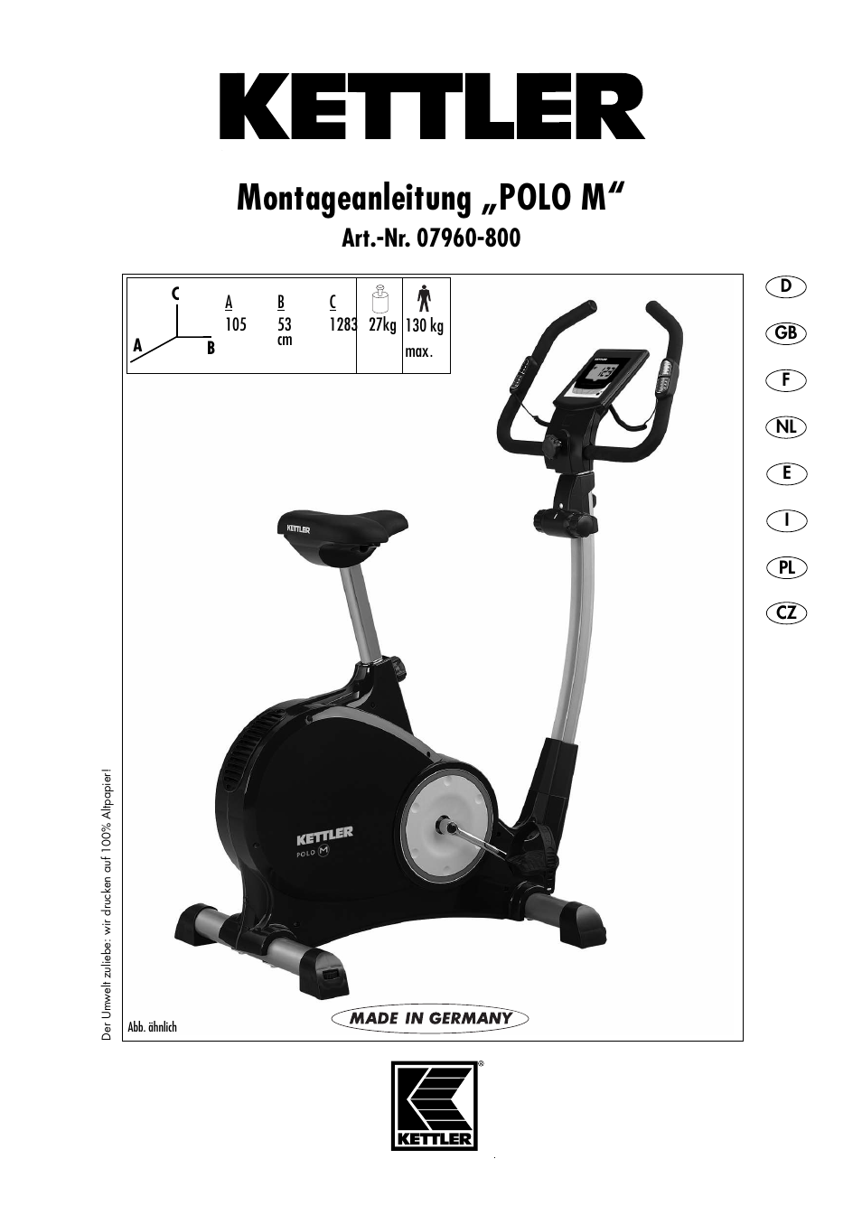 Kettler 07960-800 User Manual | 33 pages