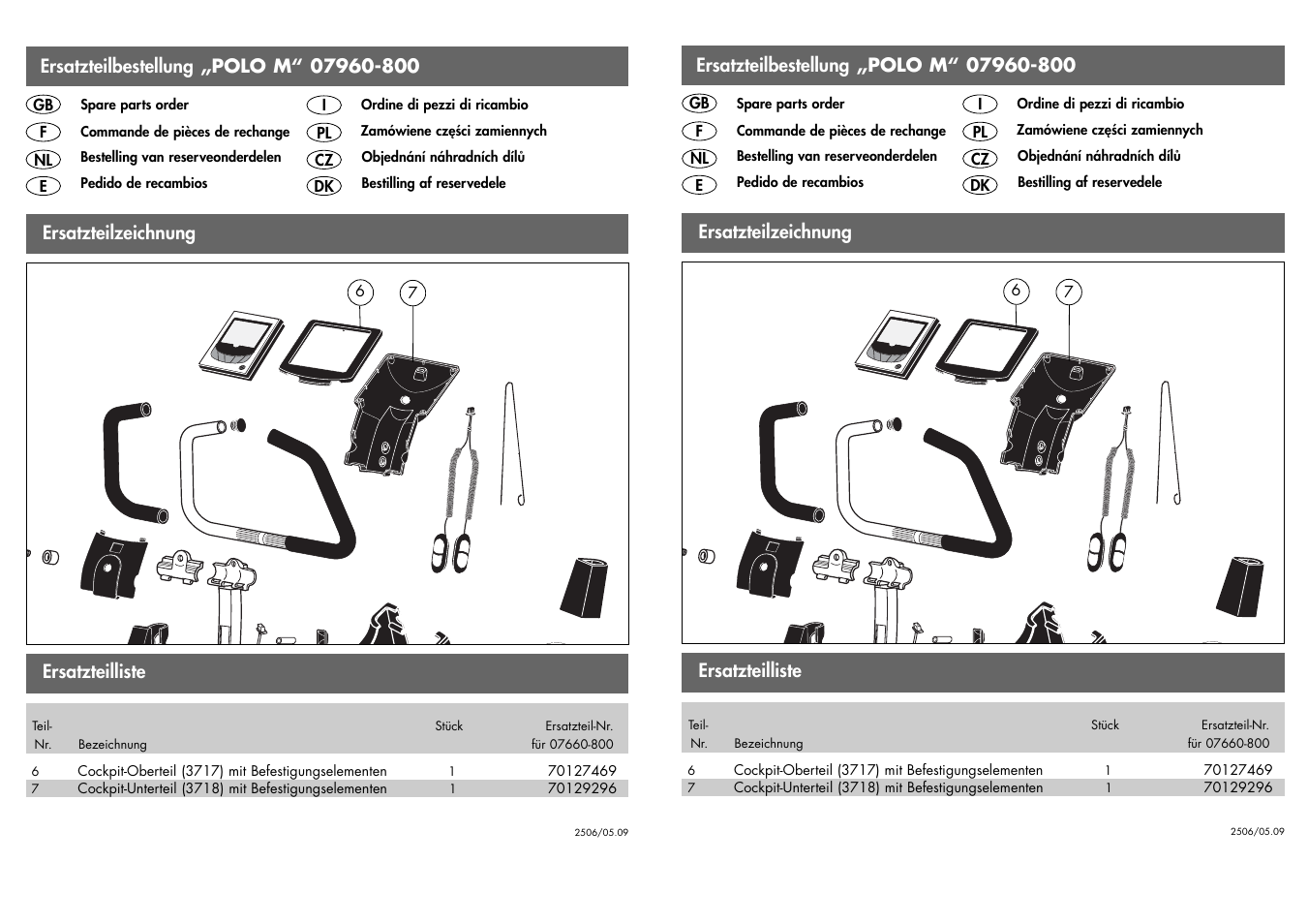 Ersatzteilzeichnung ersatzteilliste | Kettler 07960-800 User Manual | Page 33 / 33