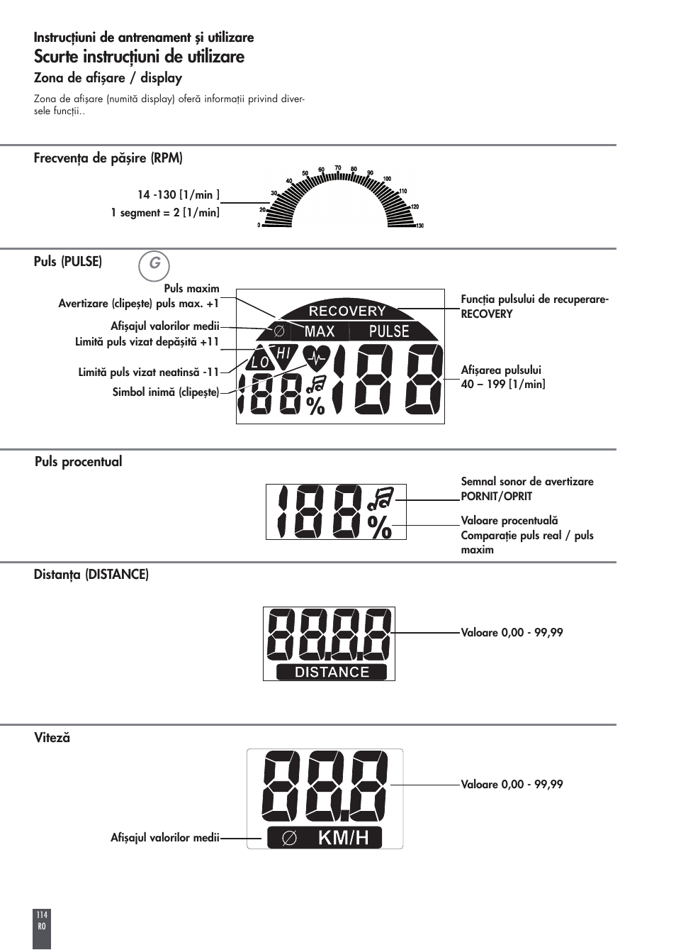 Scurte instrucţiuni de utilizare | Kettler FB600 User Manual | Page 114 / 144