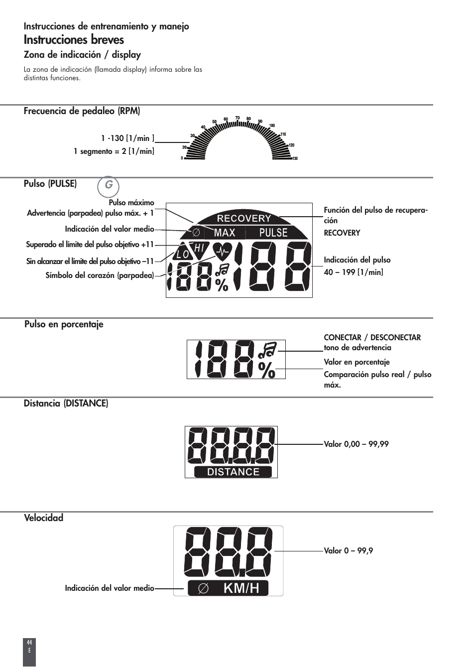Instrucciones breves | Kettler FB600 User Manual | Page 44 / 144