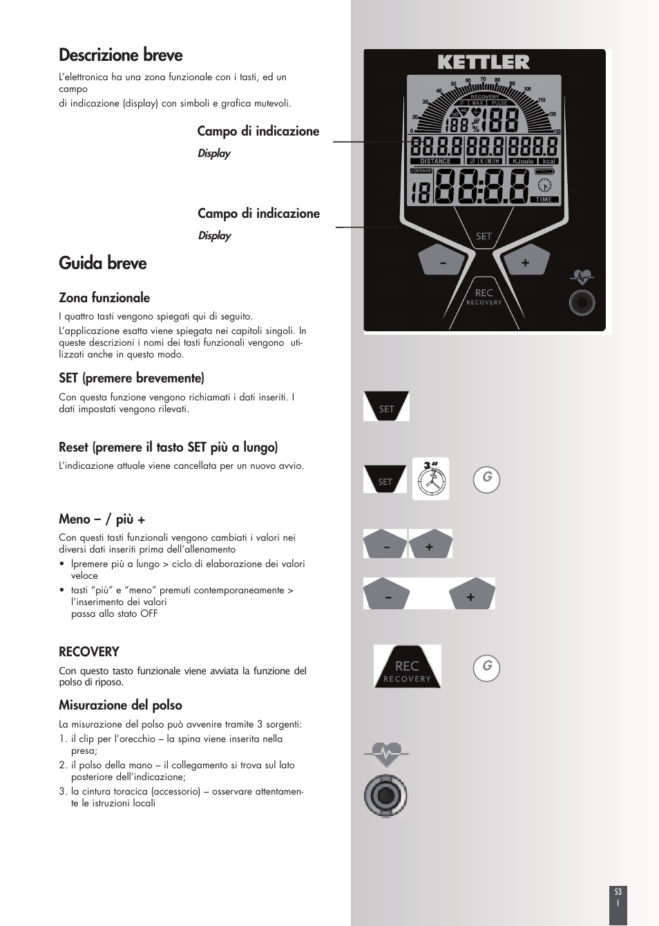 Descrizione breve, Guida breve | Kettler FB600 User Manual | Page 53 / 144