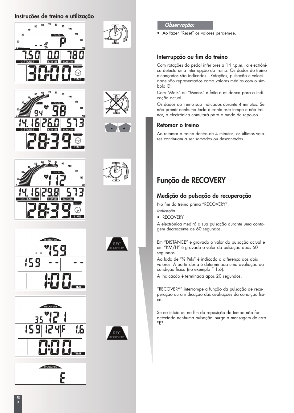 Função de recovery | Kettler FB600 User Manual | Page 88 / 144