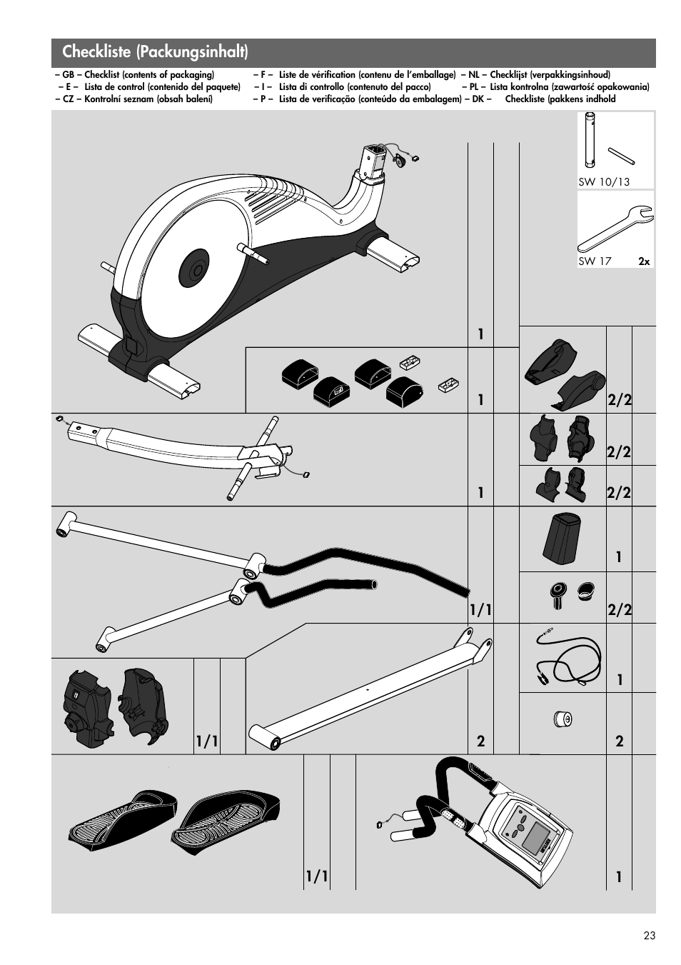 Checkliste (packungsinhalt) | Kettler 07861-850 User Manual | Page 5 / 16