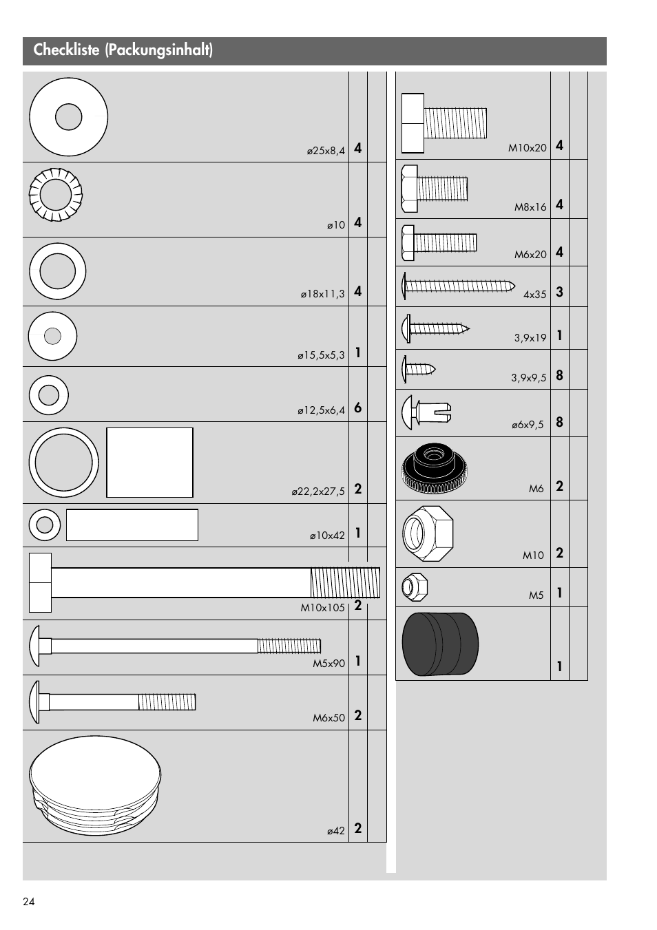 Checkliste (packungsinhalt) | Kettler 07861-850 User Manual | Page 6 / 16