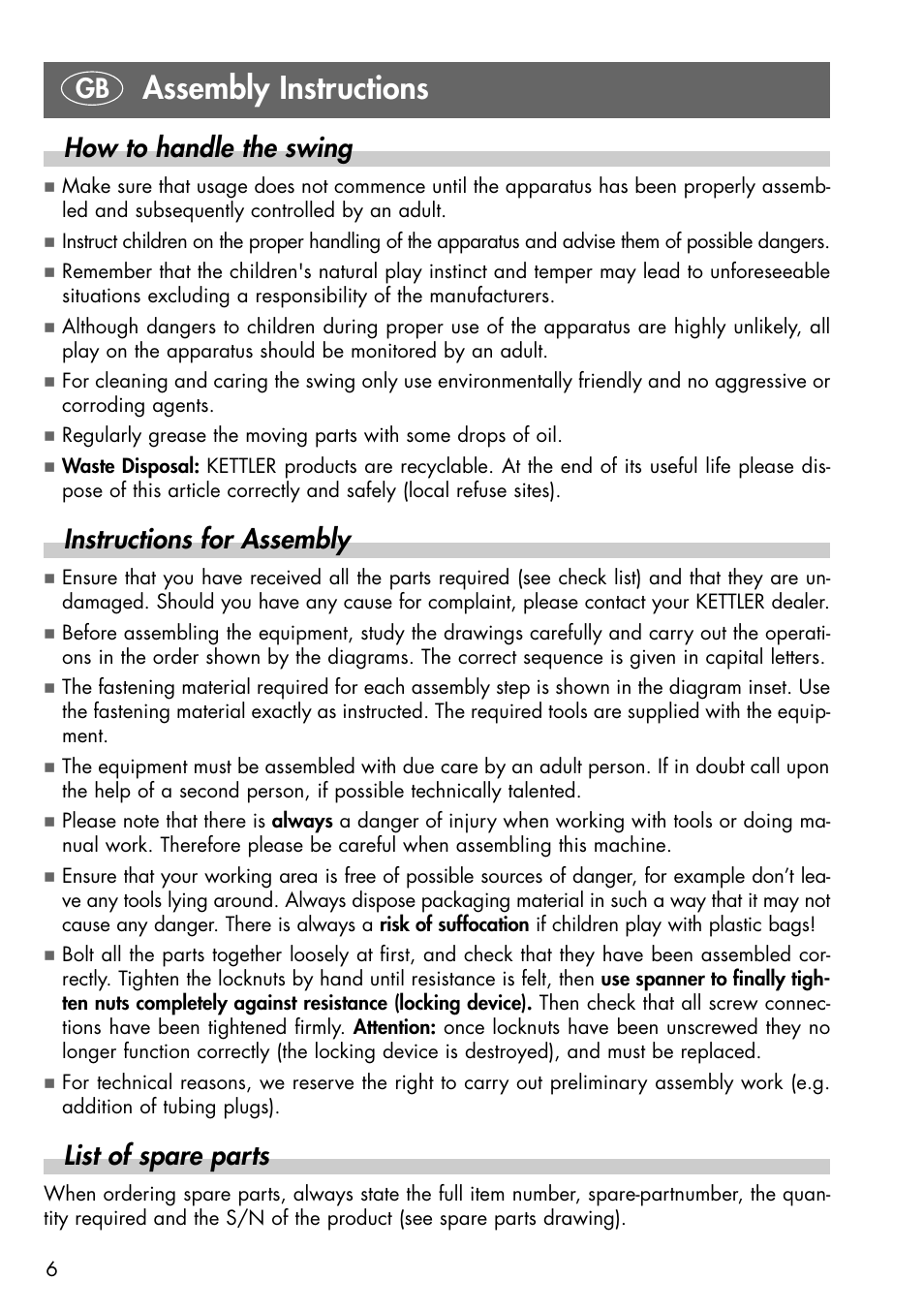 Assembly instructions | Kettler 08376-910 User Manual | Page 4 / 10