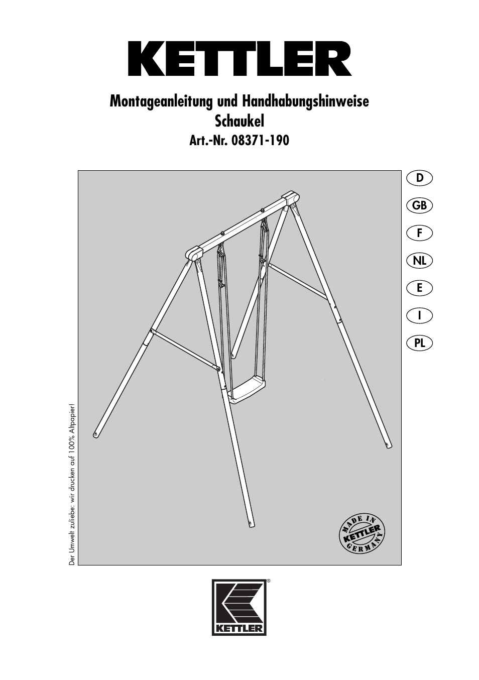 Kettler 08371-190 User Manual | 28 pages