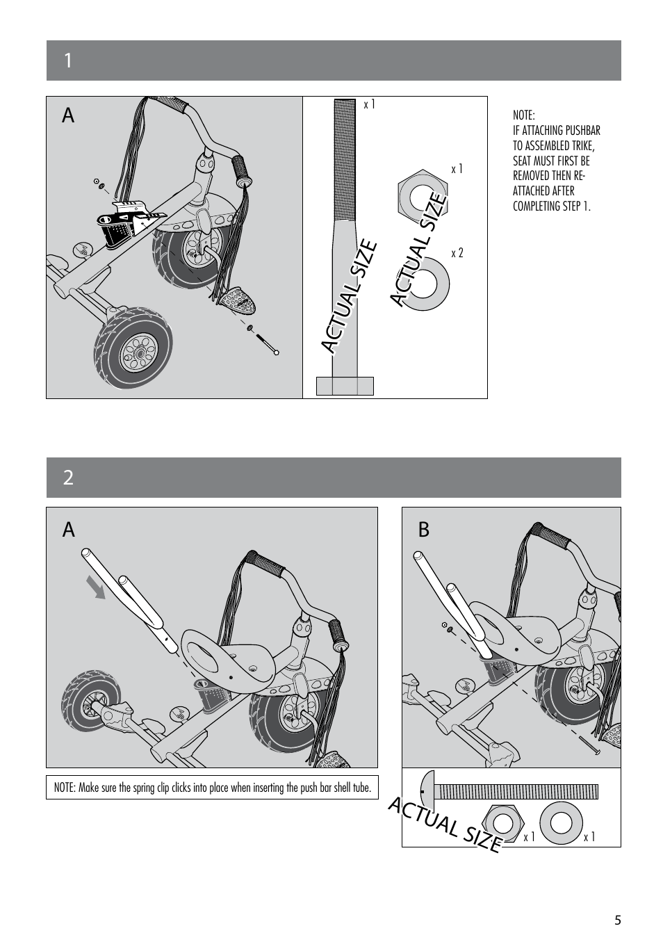 Actual size, Ab actual size actual size | Kettler PUSHBAR 8135-199 User Manual | Page 5 / 11