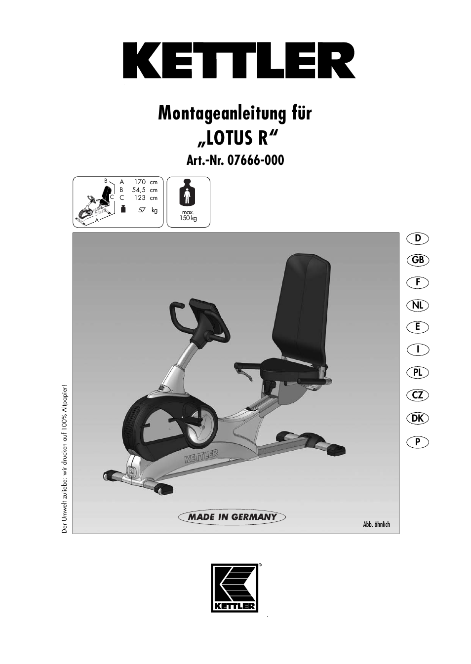 Kettler LOTUS R 07666-000 User Manual | 14 pages