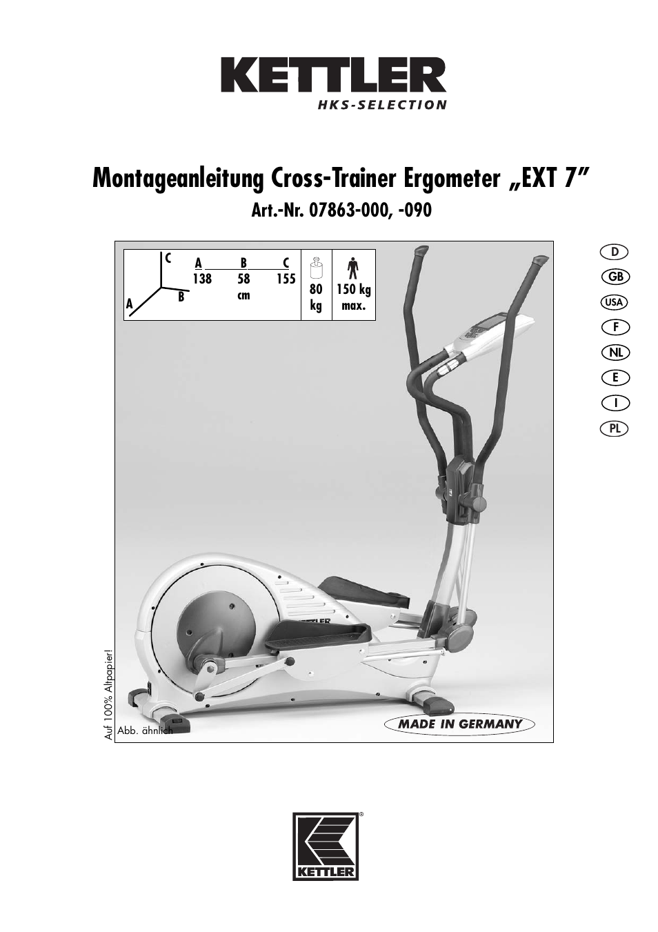 Kettler 07863-000 User Manual | 20 pages