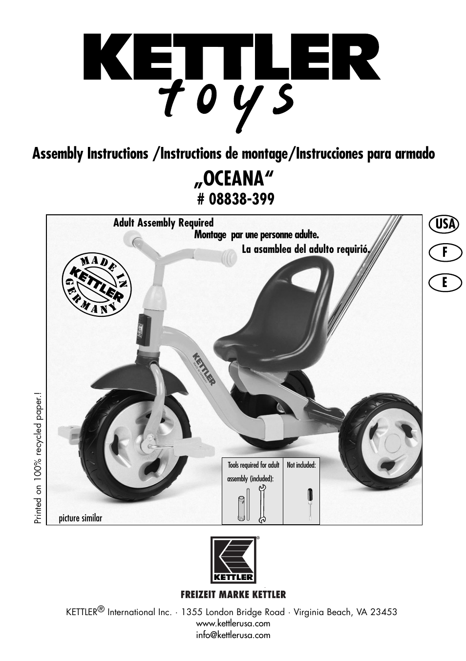 Kettler 08838-399 User Manual | 14 pages