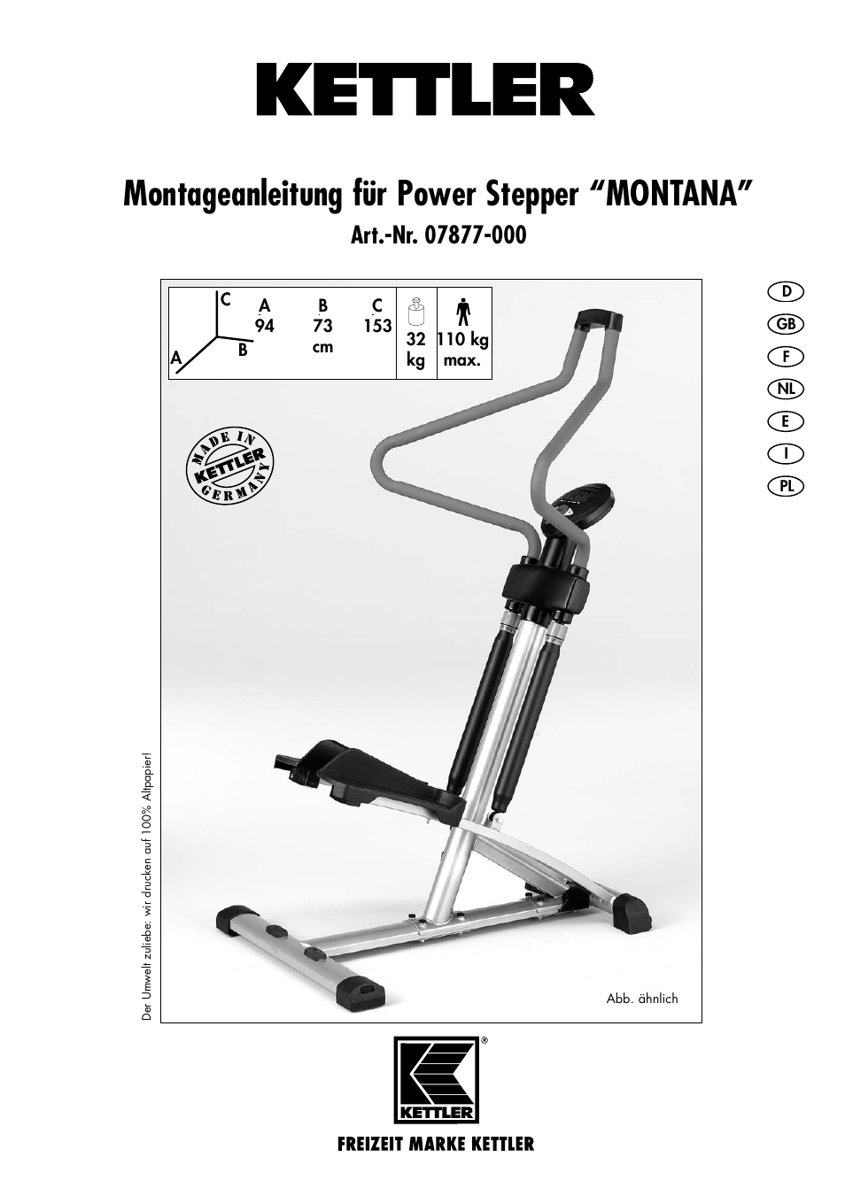 Kettler MONTANA 07877-000 User Manual | 12 pages