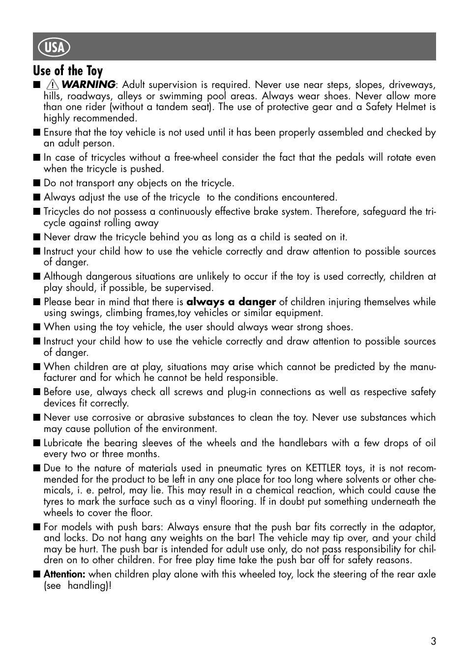 Use of the toy | Kettler HAPPY PRINCESSIN NAVIGATOR 08838-790 User Manual | Page 3 / 17