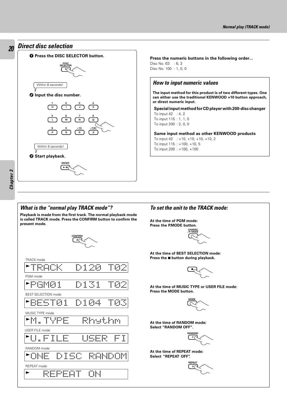 Direct disc selection | Kenwood DPF-J6030 User Manual | Page 20 / 44