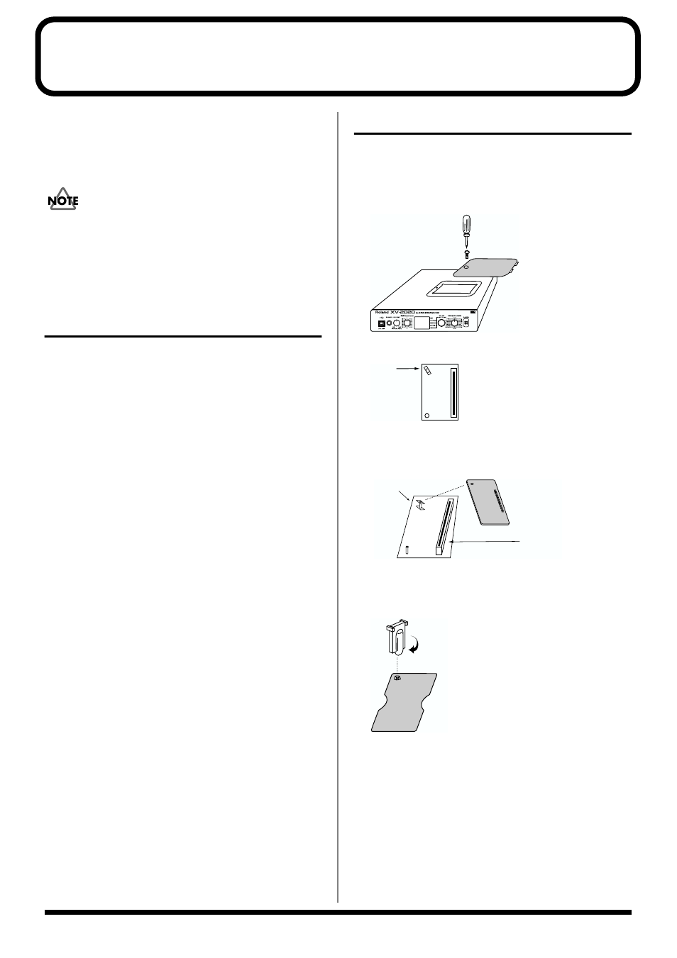 Installing a wave expansion board, Cautions when installing an wave expansion board, Expansion board | Kenwood XV-2020 User Manual | Page 106 / 169