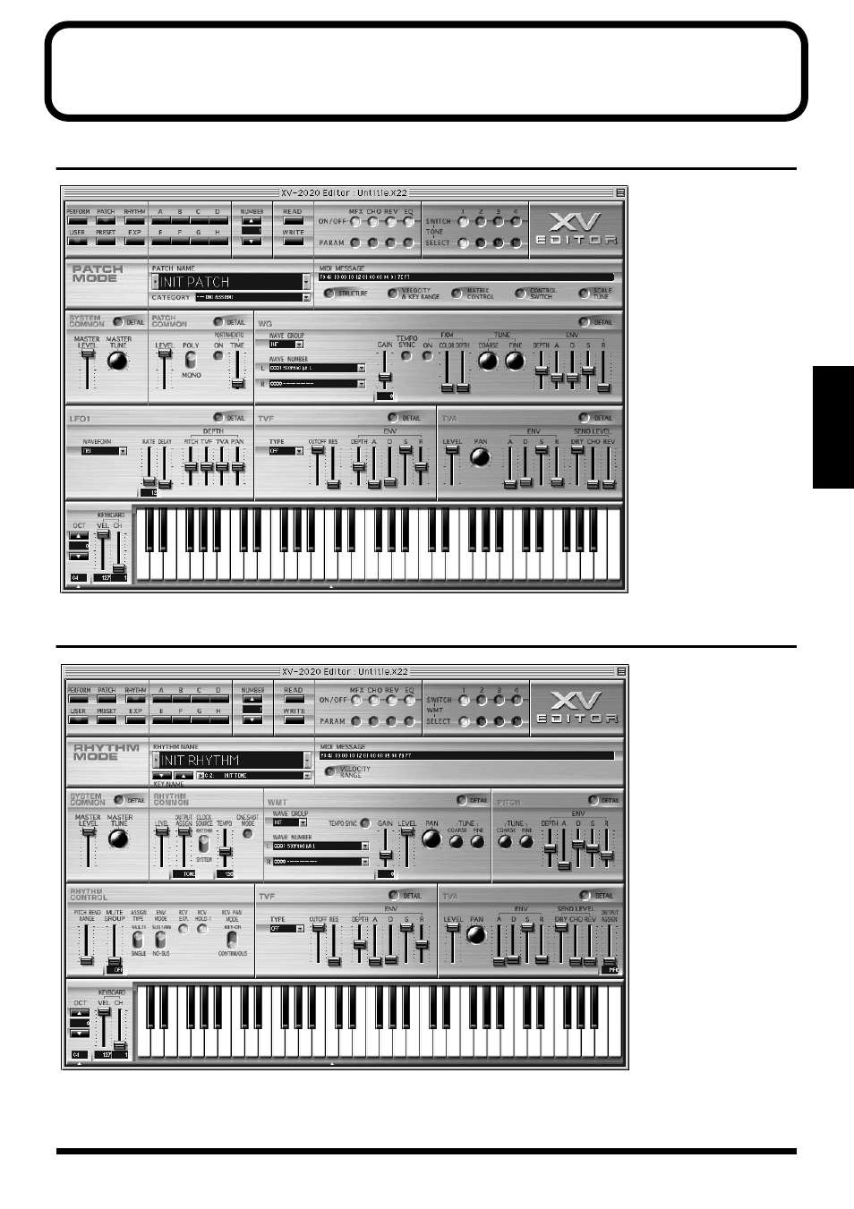 Patch mode, Rhythm mode | Kenwood XV-2020 User Manual | Page 119 / 169