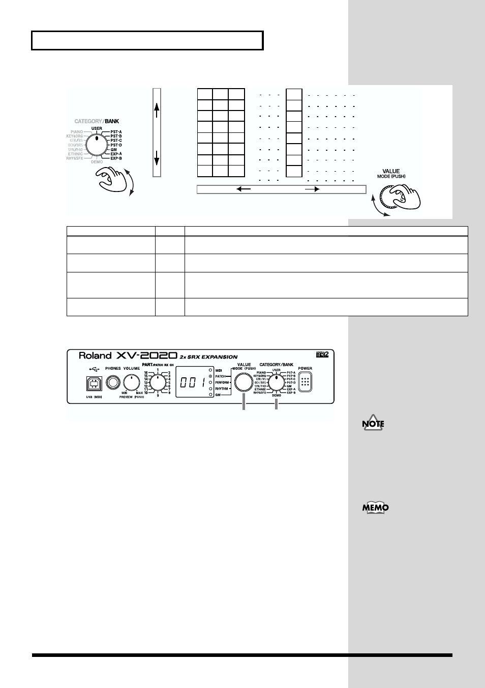 Procedure, 36 playing sounds, Turn [value] to choose a patch | Kenwood XV-2020 User Manual | Page 36 / 169