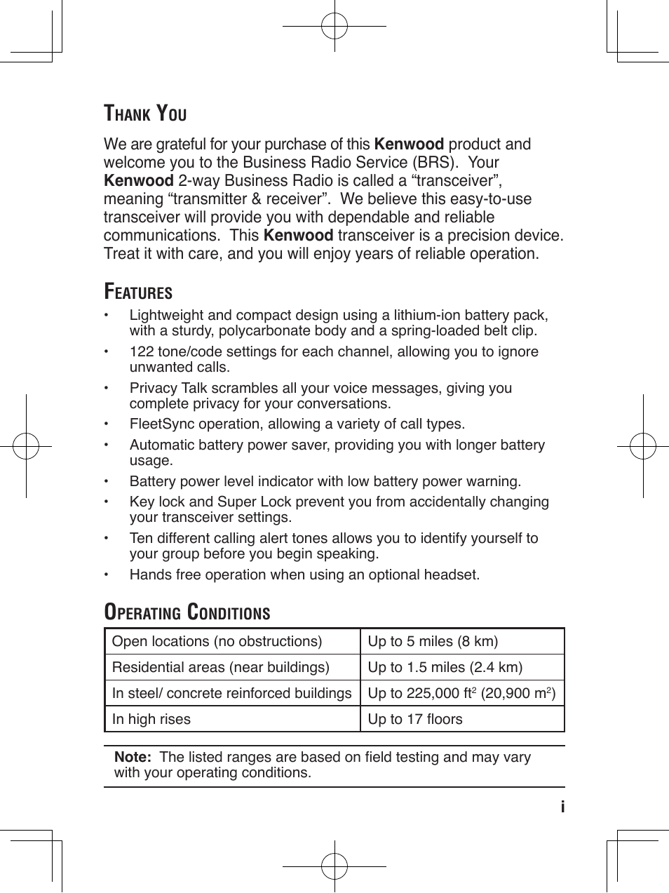 Kenwood ProTalkXLS TK-3230 User Manual | Page 2 / 66