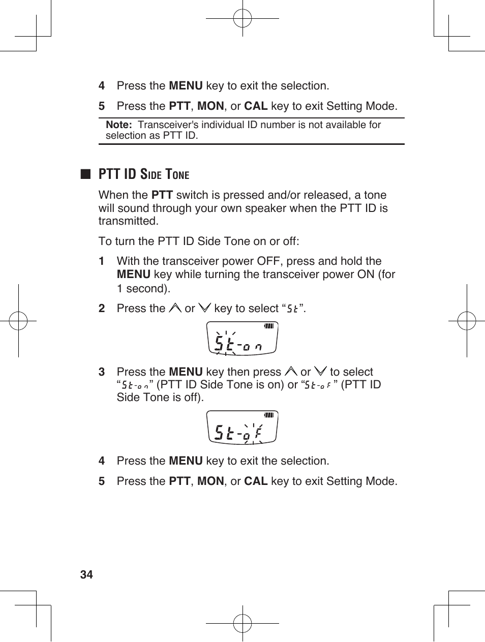 Ptt id s | Kenwood ProTalkXLS TK-3230 User Manual | Page 43 / 66