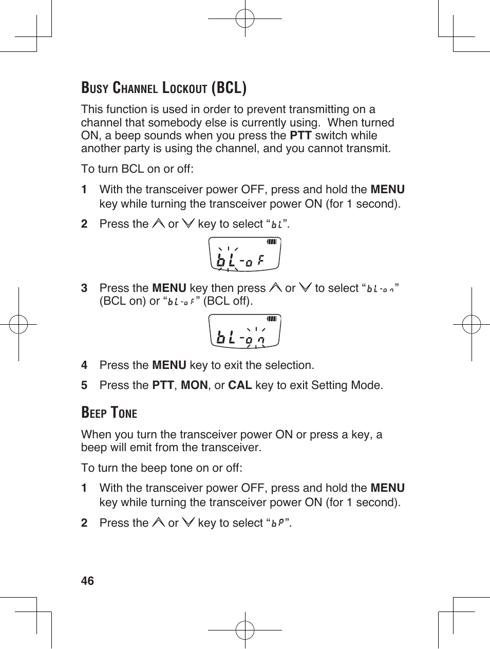 Bcl) | Kenwood ProTalkXLS TK-3230 User Manual | Page 55 / 66