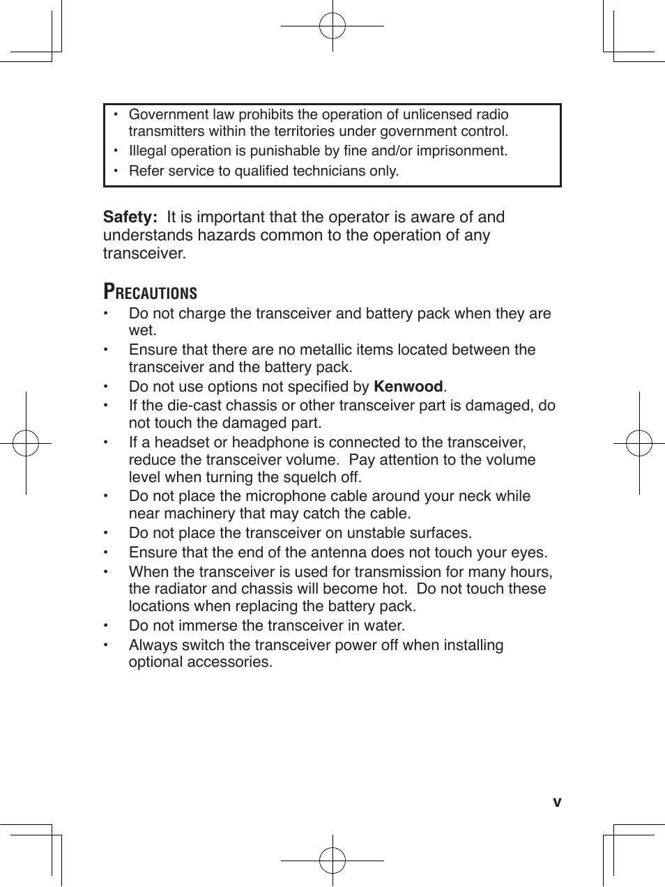 Kenwood ProTalkXLS TK-3230 User Manual | Page 6 / 66