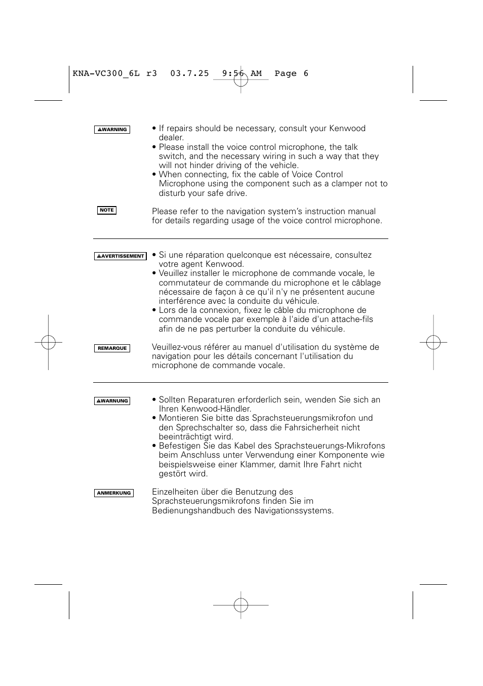 Kenwood KNA-VC300 User Manual | Page 4 / 16