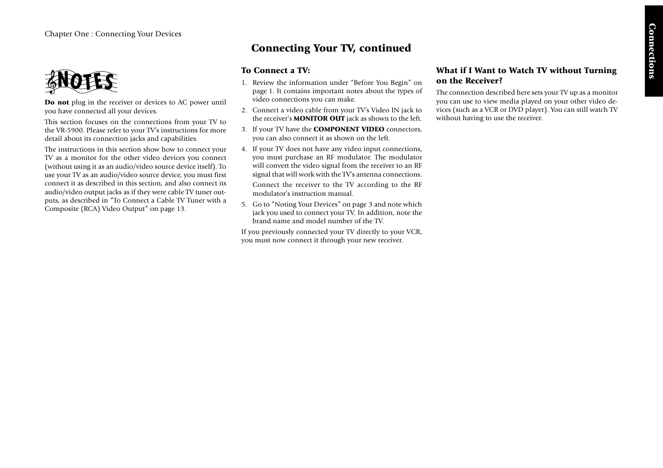 Connecting your tv, continued | Kenwood Sovereign VR-5900 User Manual | Page 17 / 66